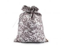 Textillux.sk - produkt Darčekové vrecúško s ornamentami 22x30 cm - 2 šedá strieborná
