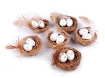 Textillux.sk - produkt Dekorácia hniezdo s prepeličími vajíčkami a perím