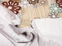 Textillux.sk - produkt Dekoračná bavlnená látka kvety na pásoch 140 cm