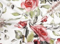Textillux.sk - produkt Dekoračná bavlnená látka nádherná ruža s hortenziou 140 cm