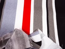 Textillux.sk - produkt Dekoračná bavlnená látka šedé pásy 140 cm