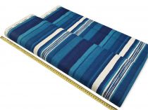 Dekoračná látka - modrý pásik šírka 140 cm