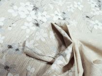 Textillux.sk - produkt Dekoračná látka biele ťahavé kvety 150 cm