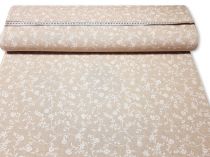 Textillux.sk - produkt Dekoračná látka biele ťahavé kvietky s listami 140 cm