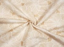 Textillux.sk - produkt Dekoračná látka biely pásikavý kvet 140 cm - 1- biely pásikavý kvet, hnedá