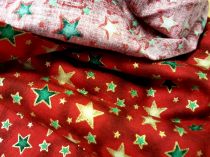 Textillux.sk - produkt Dekoračná látka červená vianočné hviezdy šírka 140 cm