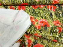 Textillux.sk - produkt Dekoračná látka červené maky na lúke - digitálna potlač 140 cm