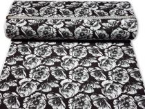 Textillux.sk - produkt Dekoračná látka čierno-biely kvet 140 cm