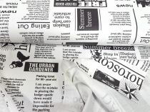 Textillux.sk - produkt Dekoračná látka čiernobiele noviny 140 cm