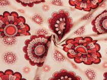 Textillux.sk - produkt Dekoračná látka cyklamenová mandala s kvetom 140 cm - 1- cyklamenová mandala s kvetom, režná