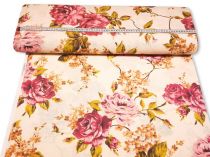 Textillux.sk - produkt Dekoračná látka dvojfarebná ruža s konárikom 140 cm