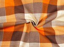 Textillux.sk - produkt Dekoračná látka farebné  káro 140 cm - 2- oranžovohnedé káro, hnedá