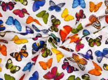 Dekoračná látka farebné motýle 140 cm