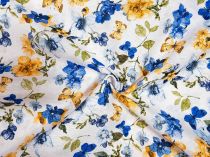 Textillux.sk - produkt Dekoračná látka jarný kvet 140 cm - 2- modrý jarný kvet, biela
