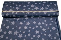 Textillux.sk - produkt Dekoračná látka jeans biela hviezda 140 cm