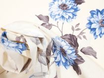Textillux.sk - produkt Dekoračná látka modrý ťahavý kvet 140 cm
