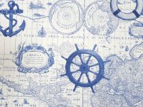 Dekoračná látka námornícka mapa 140 cm