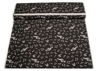 Textillux.sk - produkt Dekoračná látka noty na čiernom 140 cm