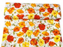 Textillux.sk - produkt Dekoračná látka oranžovo-žlté maky 140 cm