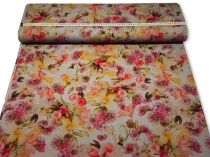 Textillux.sk - produkt Dekoračná látka ružovo-žlté kvety 140 cm