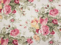 Textillux.sk - produkt Dekoračná látka ružovo-žlté ruže 140 cm