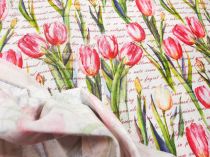 Textillux.sk - produkt Dekoračná látka ružový tulipán na texte 155 cm