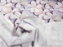 Textillux.sk - produkt Dekoračná látka šedé kvety s ornamentom 150 cm
