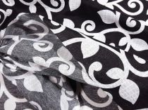 Textillux.sk - produkt Dekoračná látka šedý ornament na čiernom 140 cm