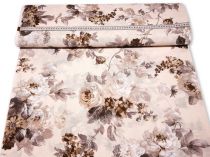 Textillux.sk - produkt Dekoračná látka veľké hnedé ruže 140 cm