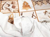 Textillux.sk - produkt Dekoračná látka vianočná s drevenými ozdobami - digitálna potlač 140 cm 