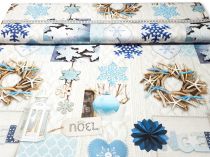 Textillux.sk - produkt Dekoračná látka vianočná tyrkysová krása - digitálna potlač 140 cm 
