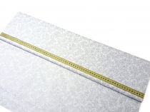 Textillux.sk - produkt Bavlnená látka vianočná vetvičky šírka 140 cm - 2- strieborné vetvičky, biela