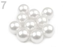 Textillux.sk - produkt Dekoračné perly bez dierok  Ø10 mm - 7 biela
