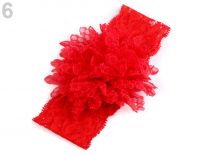 Textillux.sk - produkt Detská elastická čelenka do vlasov, čipkovaná s kvetom