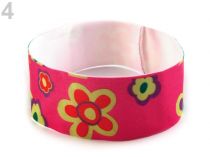 Textillux.sk - produkt Detská elastická čelenka s kvetmi - 4 ružová