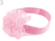 Textillux.sk - produkt Detská elastická čelenka s kvetom - 3 ružová sv.