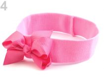 Textillux.sk - produkt Detská elastická čelenka s mašľou - 4 ružová str.