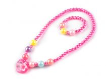 Textillux.sk - produkt Detská sada náhrdelník a náramok - 3 ružová ostrá sv.