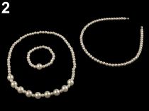 Detská sada perlový náhrdelník, náramok a čelenka