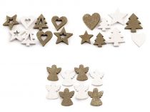 Textillux.sk - produkt Drevená dekorácia srdce, stromček, hviezda, anjel s glitrami