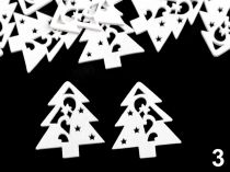 Textillux.sk - produkt Drevená vianočná hviezda, srdce, stromček - 3 biela strom