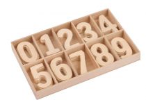 Drevené číslice v krabičke