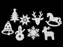 Textillux.sk - produkt Drevené dekorácie vianočná vločka, hviezda, strom, zvonček, koník, sob, na zavesenie / k nalepení