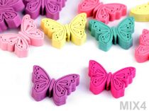 Textillux.sk - produkt Drevené koráliky medvedík, srdce, motýľ - 4 mix farieb motýľ