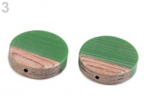 Textillux.sk - produkt Drevené koráliky so živicou Ø25 mm - 3 zelená pastelová