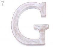 Textillux.sk - produkt Drevené písmená abecedy vintage - 7 aamp;quot;Gaamp;quot; biela prírodná