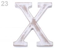 Textillux.sk - produkt Drevené písmená abecedy vintage - 23 aamp;quot;Xaamp;quot; biela prírodná