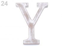 Textillux.sk - produkt Drevené písmená abecedy vintage - 24 aamp;quot;Yaamp;quot; biela prírodná