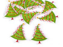 Textillux.sk - produkt Drevený dekoračný gombík vianočný - 6 zelená sv. stromček