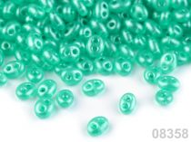 Textillux.sk - produkt Dvojdierkový rokajl Preciosa Twin Crystal - Terra pearl 2,5x5 mm - 08358 zelená smaragdová